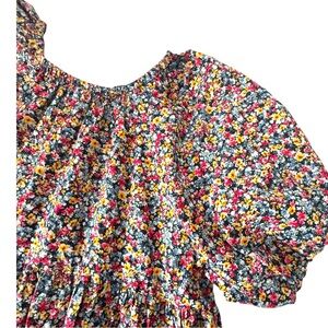 OLD NAVY peplum ditsy Floral Short balloon puffed Sleeve Top - plus size xxl
